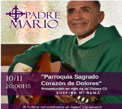 El padre Mario Peralta Luna estará en la Parroquia Sagrado Corazón de Jesús